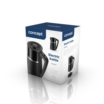 Concept RK3100 - Ātrā elektriskā tējkanna ar temperatūras regulāciju 1,7 l 2200W/230V melna