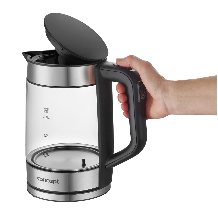 Concept RK4067 - ātrvārā tējkanna ar temperatūras regulēšanu 1,7 l 2200W/230V, nerūsējošā tērauda korpuss