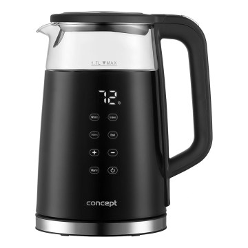 Concept RK4100 - Elektriskā tējkanna ar termostata regulēšanu 1,7 l 2200W/230V melna