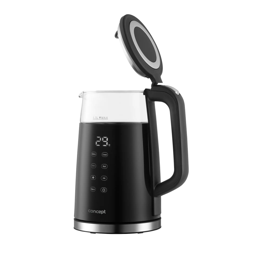 Concept RK4100 - Elektriskā tējkanna ar termostata regulēšanu 1,7 l 2200W/230V melna