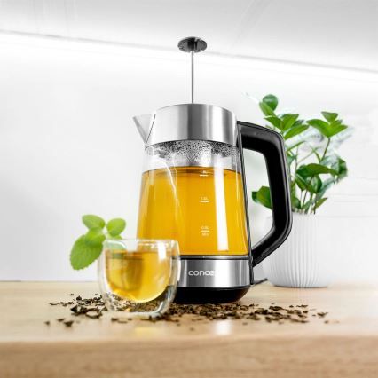 Concept RK4190 - Elektriskā tējkanna ar temperatūras regulāciju un sietiņu, 1,7 l, 2200 W/230 V, nerūsējošā tērauda