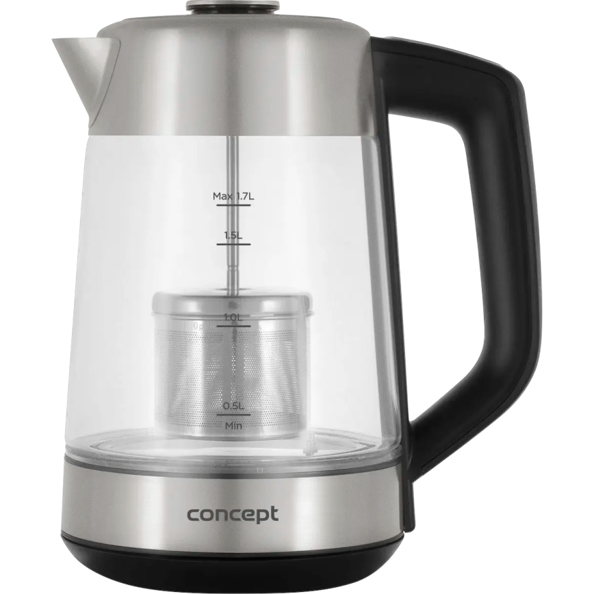 Concept RK4190 - Elektriskā tējkanna ar temperatūras regulāciju un sietiņu, 1,7 l, 2200 W/230 V, nerūsējošā tērauda