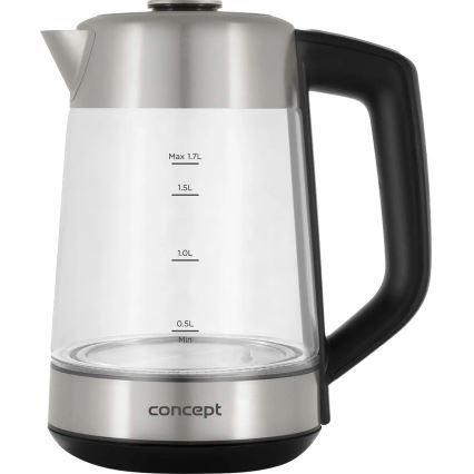 Concept RK4190 - Elektriskā tējkanna ar temperatūras regulāciju un sietiņu, 1,7 l, 2200 W/230 V, nerūsējošā tērauda