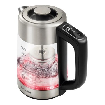 Concept RK4190 - Elektriskā tējkanna ar temperatūras regulāciju un sietiņu, 1,7 l, 2200 W/230 V, nerūsējošā tērauda