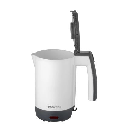 Concept RK7030 - ceļojuma ātrā tējkanna 0,5 l 1080W/230V pelēka/balta + 2 tasītes