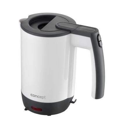 Concept RK7030 - ceļojuma ātrā tējkanna 0,5 l 1080W/230V pelēka/balta + 2 tasītes