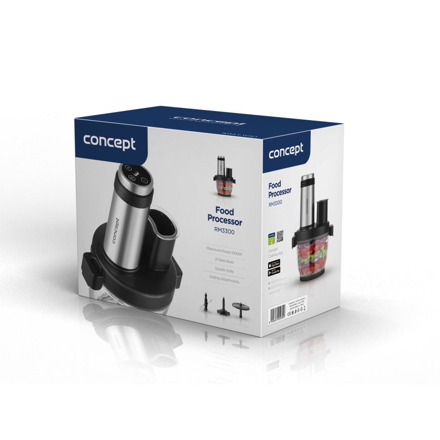 Concept RM3300 - Virtuves robots ar rīvi 1000W/230V melna/nerūsējošs tērauds
