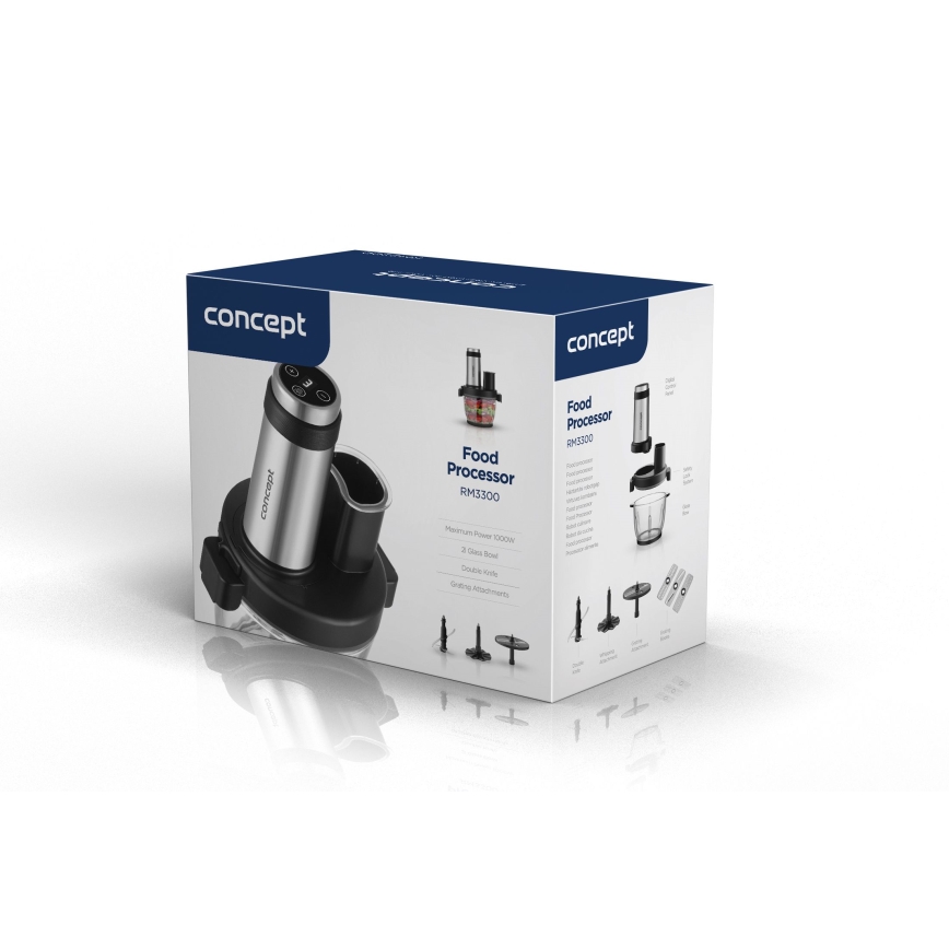 Concept RM3300 - Virtuves robots ar rīvi 1000W/230V melna/nerūsējošs tērauds