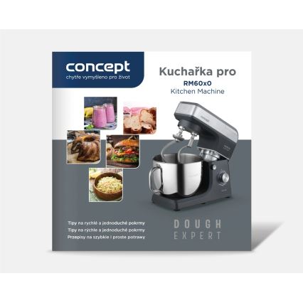 Concept RM6000 - virtuves planetārais robots DOUGH EXPERT 1900W/230V antracīts/nerūsējošais tērauds