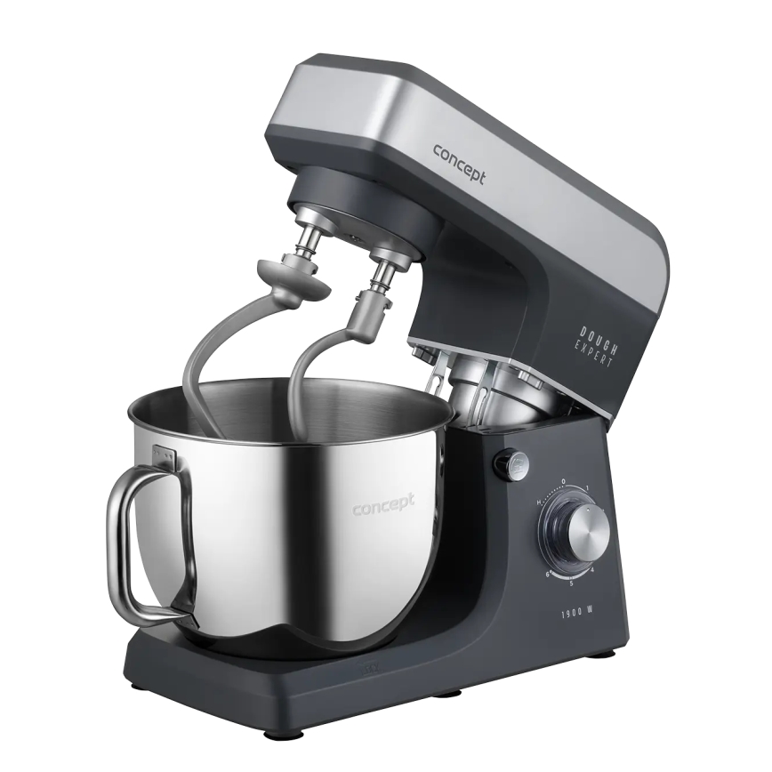 Concept RM6010 - Virtuves planetārais mikseris DOUGH EXPERT 1900W/230V antracīts/nerūsējošais tērauds