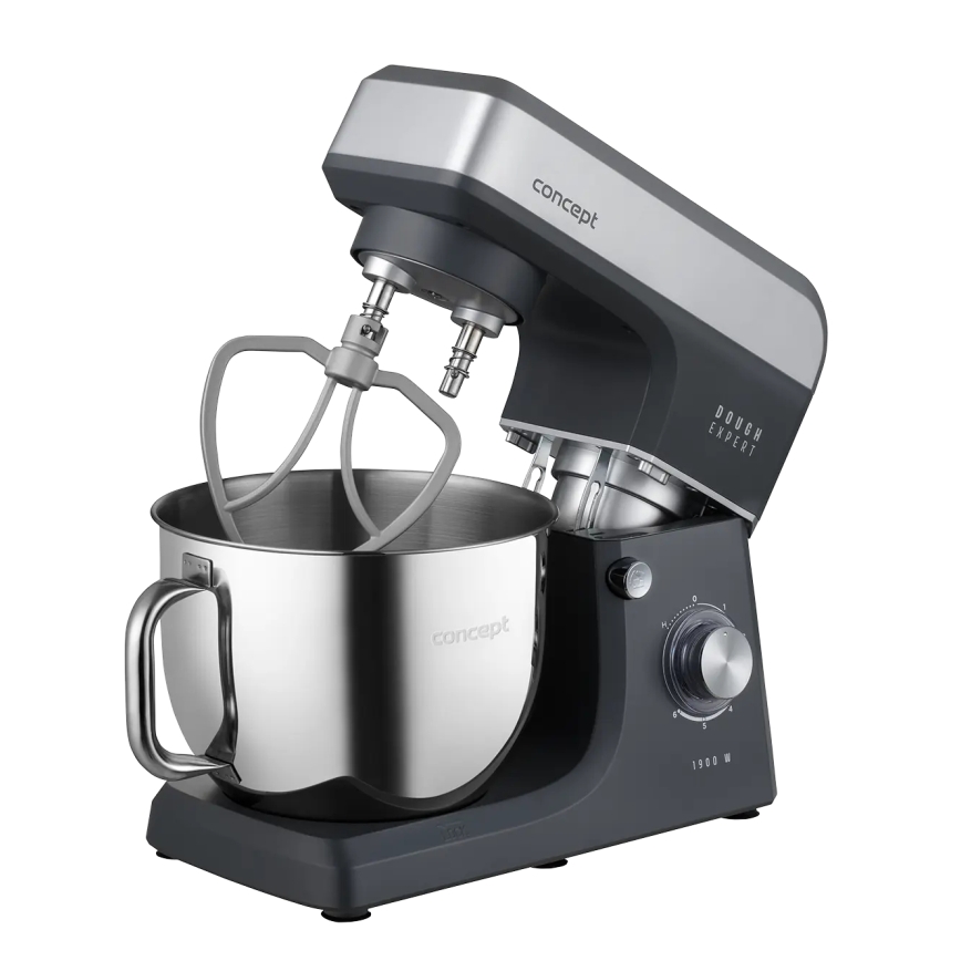 Concept RM6010 - Virtuves planetārais mikseris DOUGH EXPERT 1900W/230V antracīts/nerūsējošais tērauds