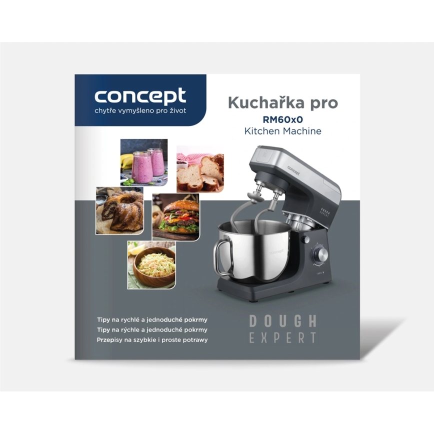 Concept RM6010 - Virtuves planetārais mikseris DOUGH EXPERT 1900W/230V antracīts/nerūsējošais tērauds