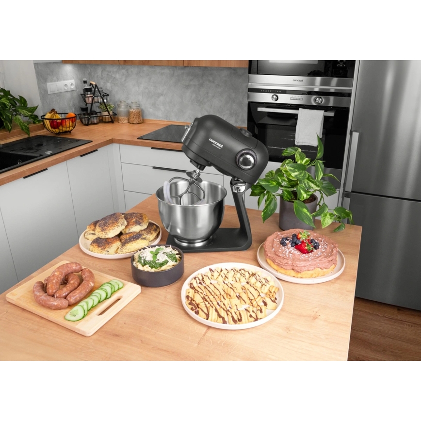 Concept RM8000 - Virtuves robots ar nerūsējošā tērauda bļodu 1200 W/230 V melns