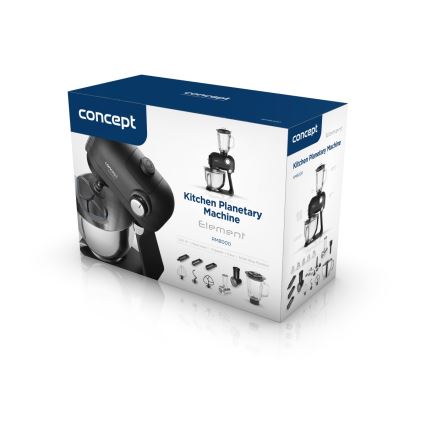 Concept RM8000 - Virtuves robots ar nerūsējošā tērauda bļodu 1200 W/230 V melns