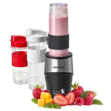 Concept SM3385 - Smoothie blenderis ar piederumiem ACTIVE SMOOTHIE 500W/230V melns