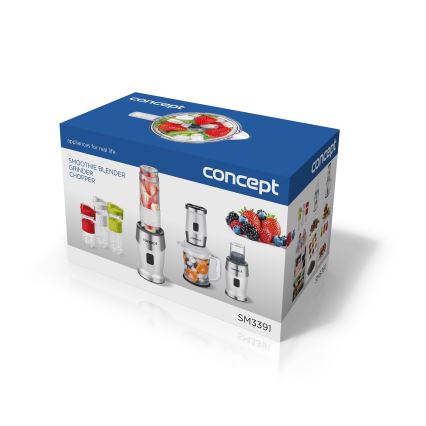Concept SM3391 - Smūtiju blenderis ar piederumiem 700W/230V balta