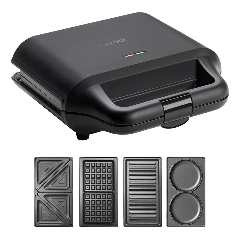 Concept SV3055 - Sviestmaižu pagatavošanas ierīce 4in1 700W/230V melna
