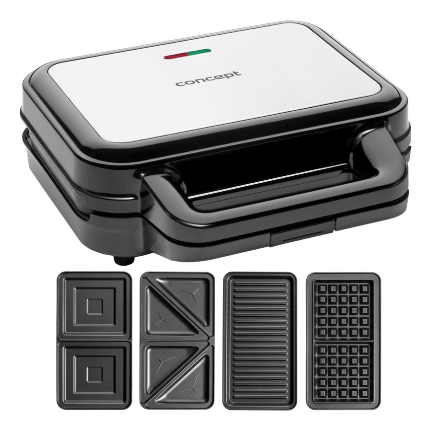 Concept SV3070 - XXL 4in1 Toaster 900W/230V melns/nerūsējošais tērauds