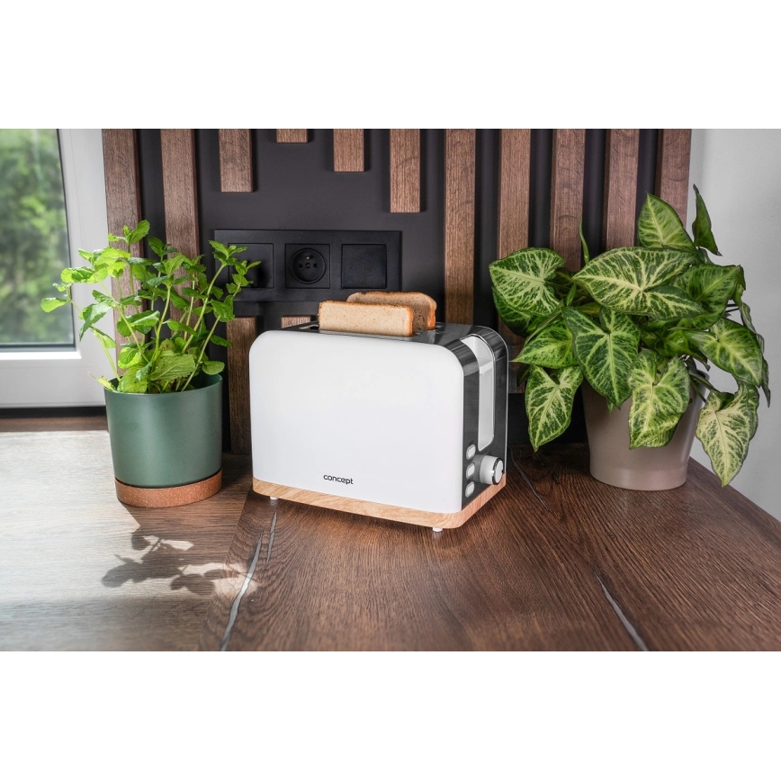 Concept TE2015 - Divu šķēļu grauzdētājs 930W/230V balts