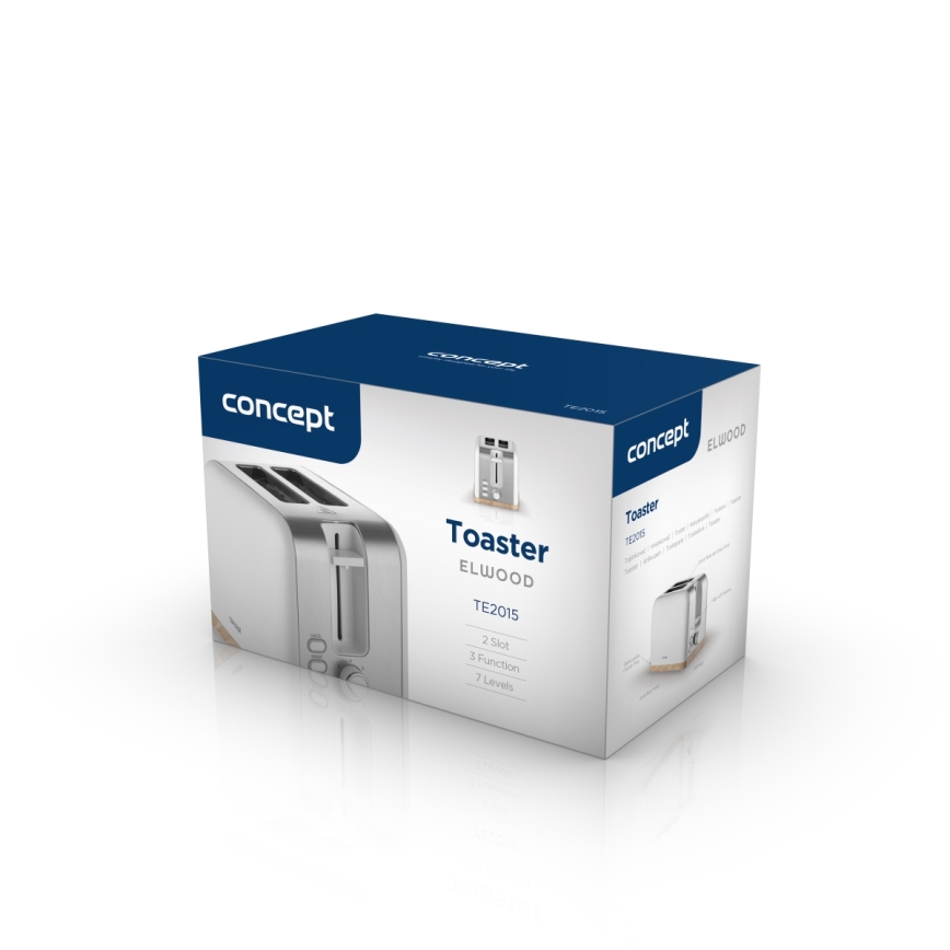 Concept TE2015 - Divu šķēļu grauzdētājs 930W/230V balts