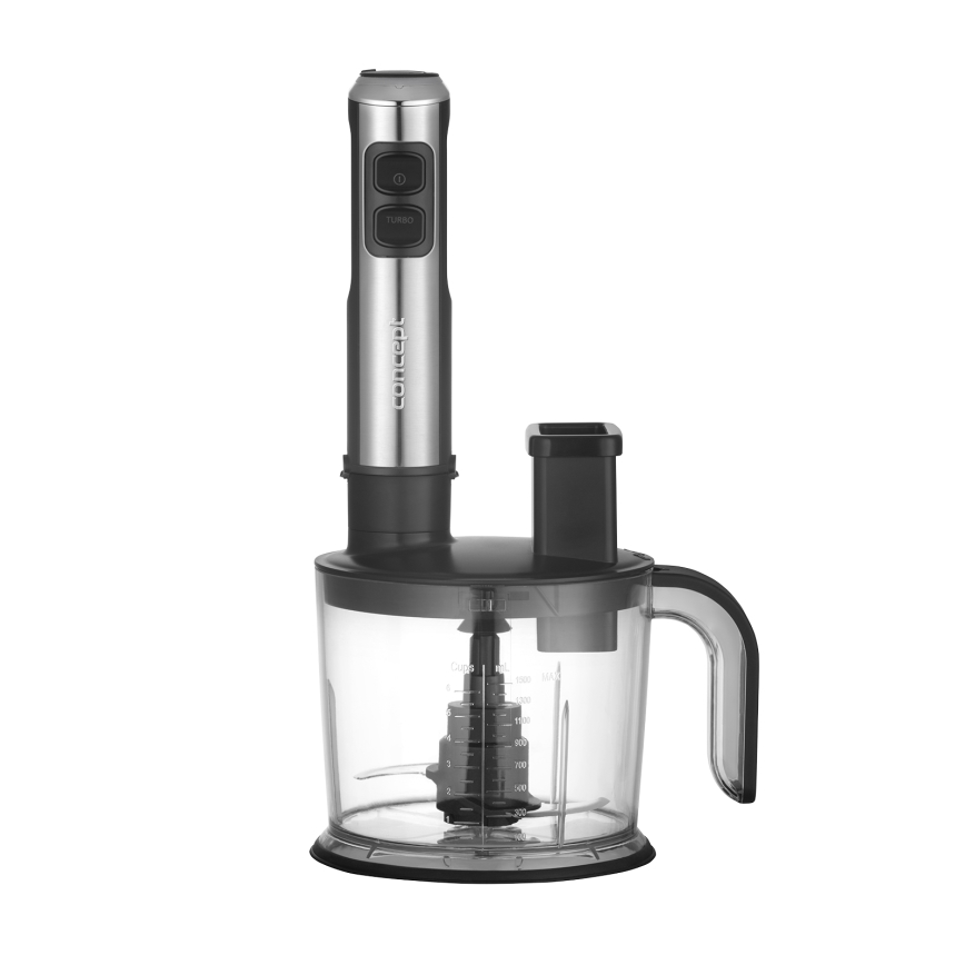 Concept TM5500 - Rokas blenderis ar piederumiem 1500W/230V melna/nerūsējošs tērauds