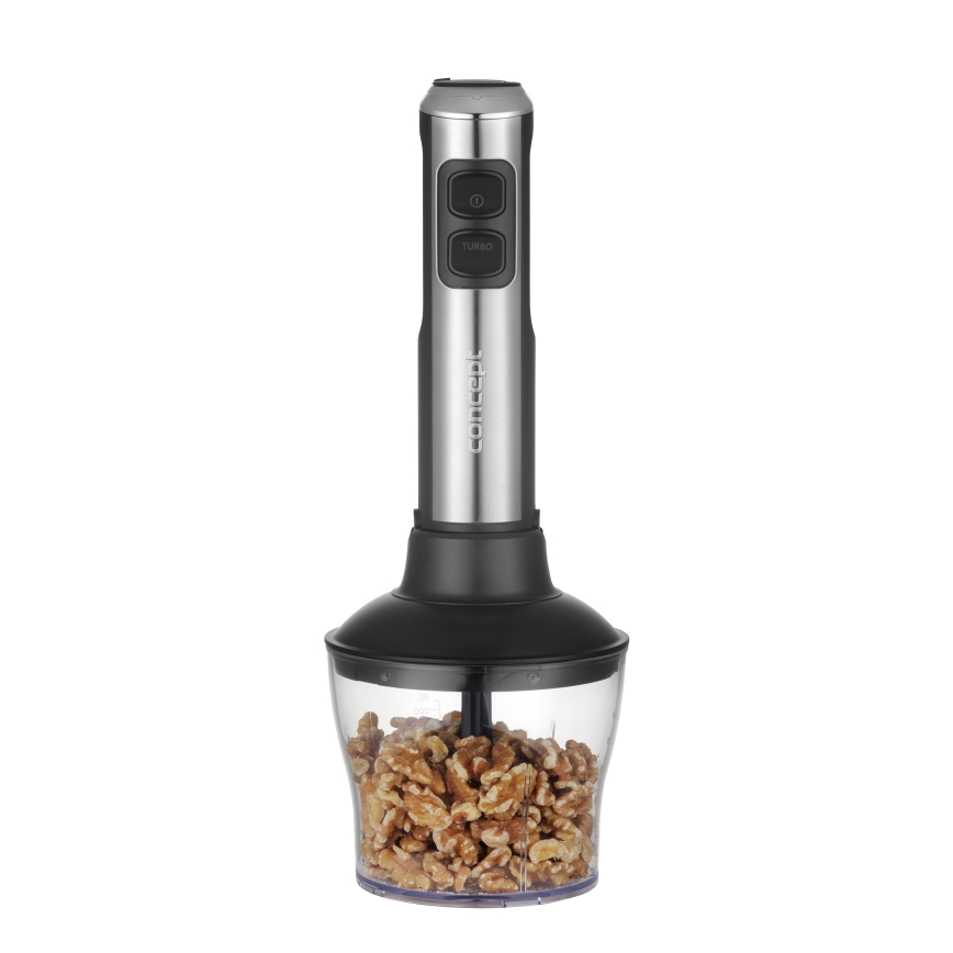 Concept TM5510 - Rokas blenderis ar piederumiem 1500W/230V melna/nerūsējošs tērauds