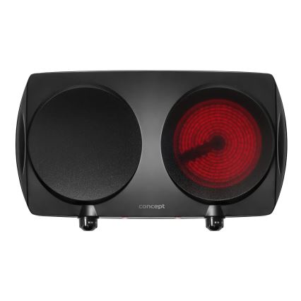 Concept VE3060 - Divu plākšņu elektriskā plīts 2500W/230V melna