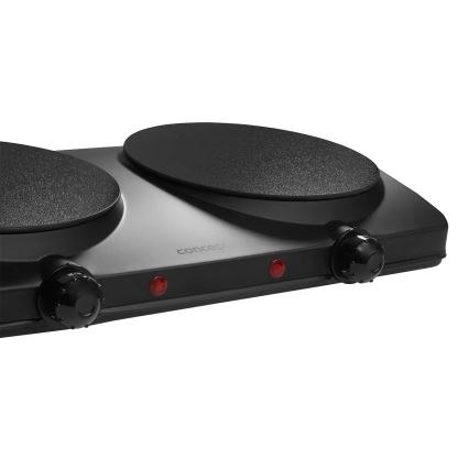 Concept VE3060 - Divu plākšņu elektriskā plīts 2500W/230V melna