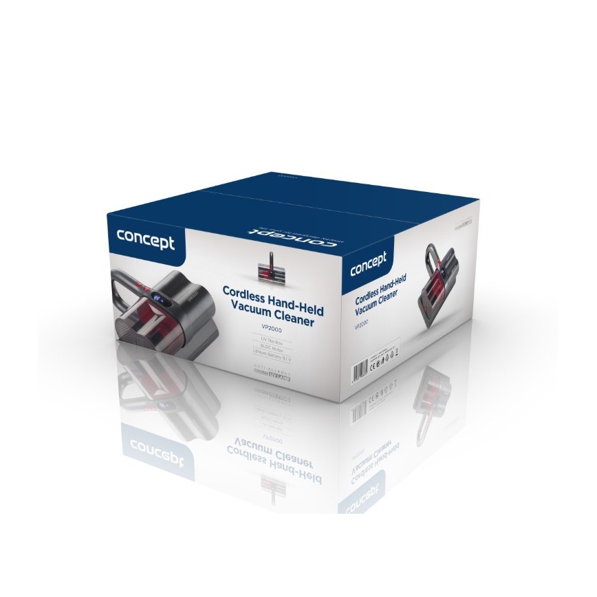 Concept VP2000 - Rokas antibakteriālais putekļsūcējs ar UV-C lampu LUMISTAR 120W/11,1V