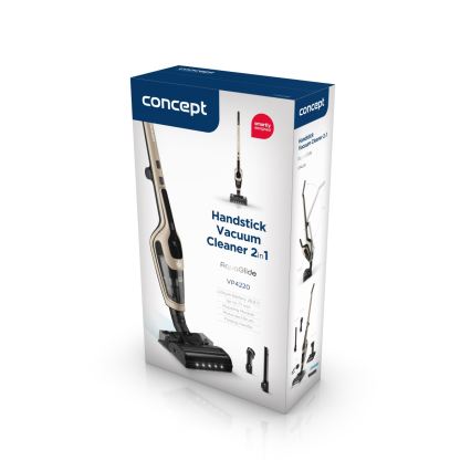 Concept VP4220 - Bezvadu stieņveida putekļsūcējs 3 vienā AQUAGLIDE 160W/28,8V 2200 mAh bēšs