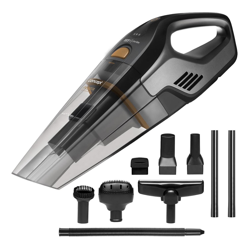 Concept VP4353-Rokas putekļu sūcējs WET & DRY RISER EXTENSION 110W/18,5V 2200 mAh melna