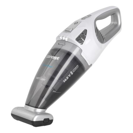 Concept VP4370 - Rokas putekļu sūcējs WET & DRY PERFECT CLEAN 90W/14,8V 2200 mAh balta