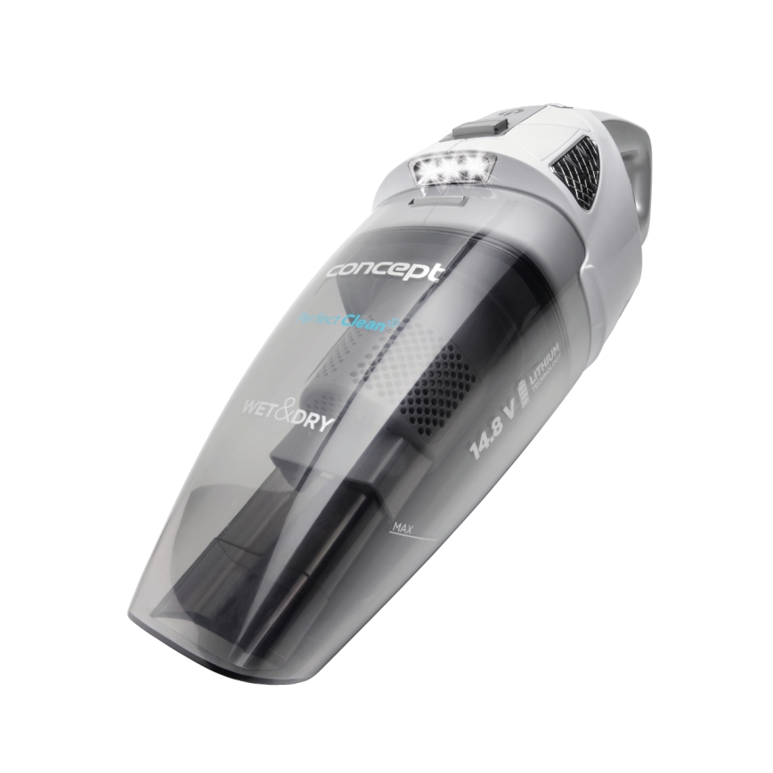 Concept VP4370 - Rokas putekļu sūcējs WET & DRY PERFECT CLEAN 90W/14,8V 2200 mAh balta