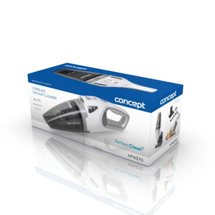 Concept VP4370 - Rokas putekļu sūcējs WET & DRY PERFECT CLEAN 90W/14,8V 2200 mAh balta