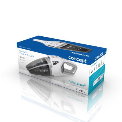 Concept VP4370 - Rokas putekļu sūcējs WET & DRY PERFECT CLEAN 90W/14,8V 2200 mAh balta