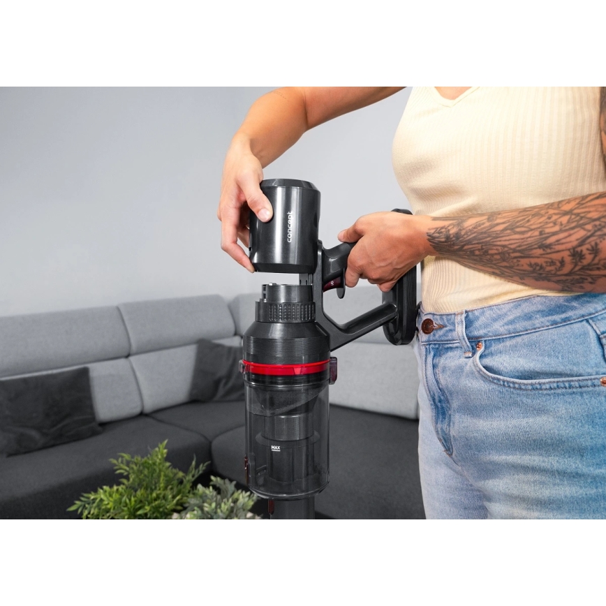 Concept VP6150 - Stieņa putekļsūcējs 3 vienā ULTIMATE UV POWER 500W/29,6V 2200 mAh melns