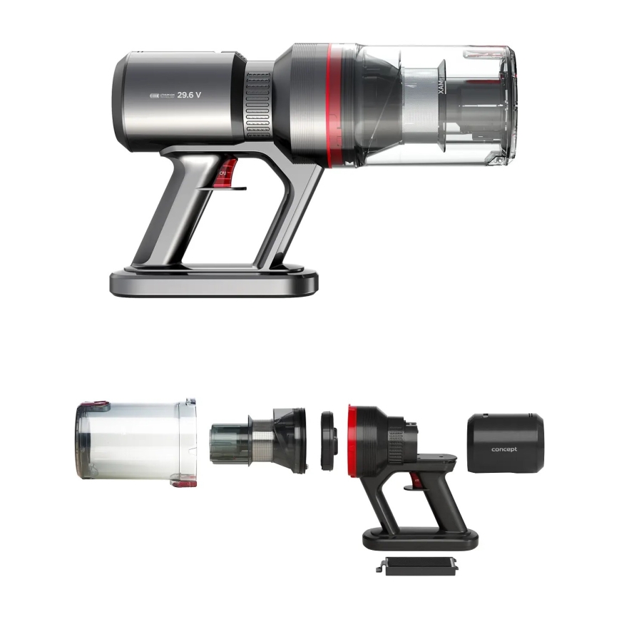 Concept VP6150 - Stieņa putekļsūcējs 3 vienā ULTIMATE UV POWER 500W/29,6V 2200 mAh melns