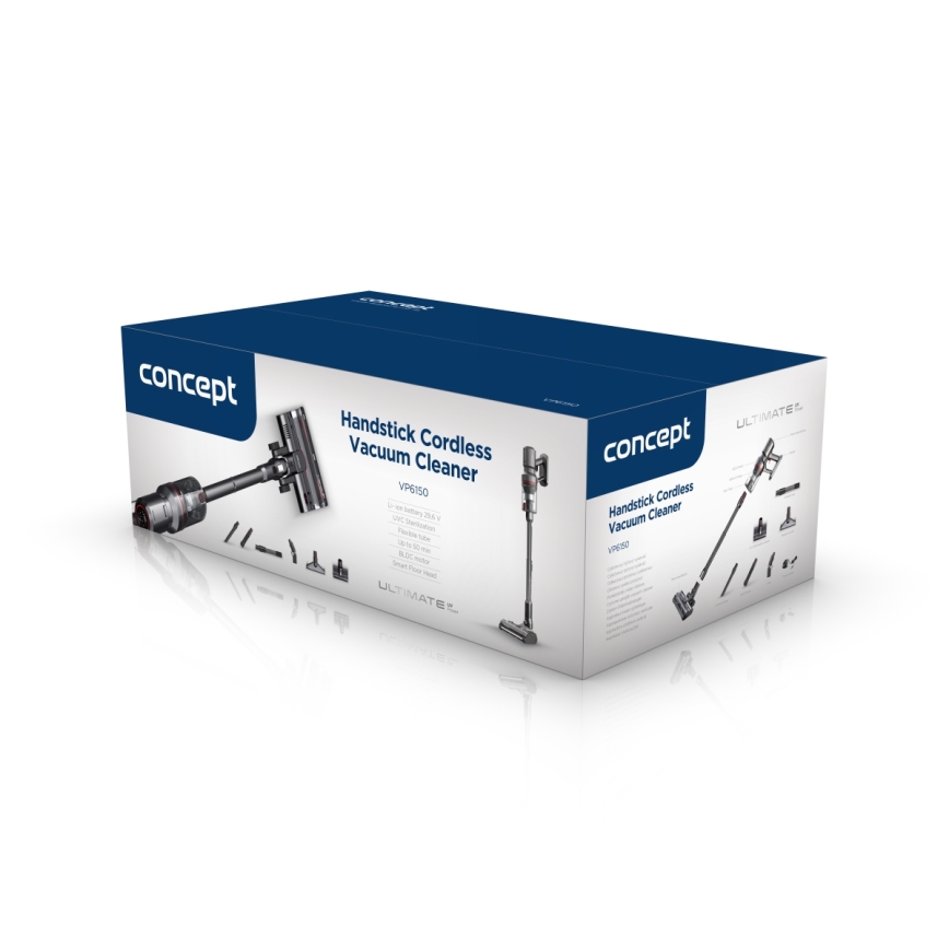 Concept VP6150 - Stieņa putekļsūcējs 3 vienā ULTIMATE UV POWER 500W/29,6V 2200 mAh melns