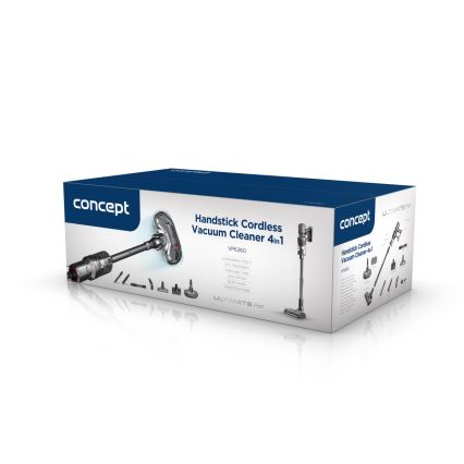 Concept VP6260 - Stieņa tipa putekļsūcējs 4 vienā ULTIMATE PRO+ 500W/29,6V 2200 mAh melns