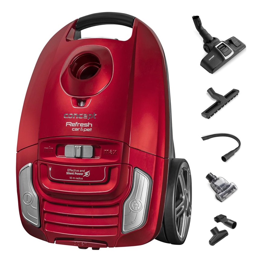 Concept VP8224 - Putekļu sūcējs ar maisu REFRESH CAR&PET 3,5 l 700W/230V sarkana