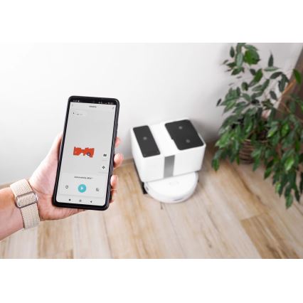 Concept VR4050 - viedais robotu putekļsūcējs ar mopu 2 vienā OPTIMUS AQUA PRO LASER 3D 600W/230V 5200 mAh Wi-Fi balts