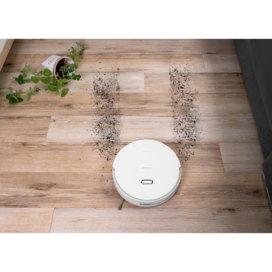 Concept VR4050 - viedais robotu putekļsūcējs ar mopu 2 vienā OPTIMUS AQUA PRO LASER 3D 600W/230V 5200 mAh Wi-Fi balts