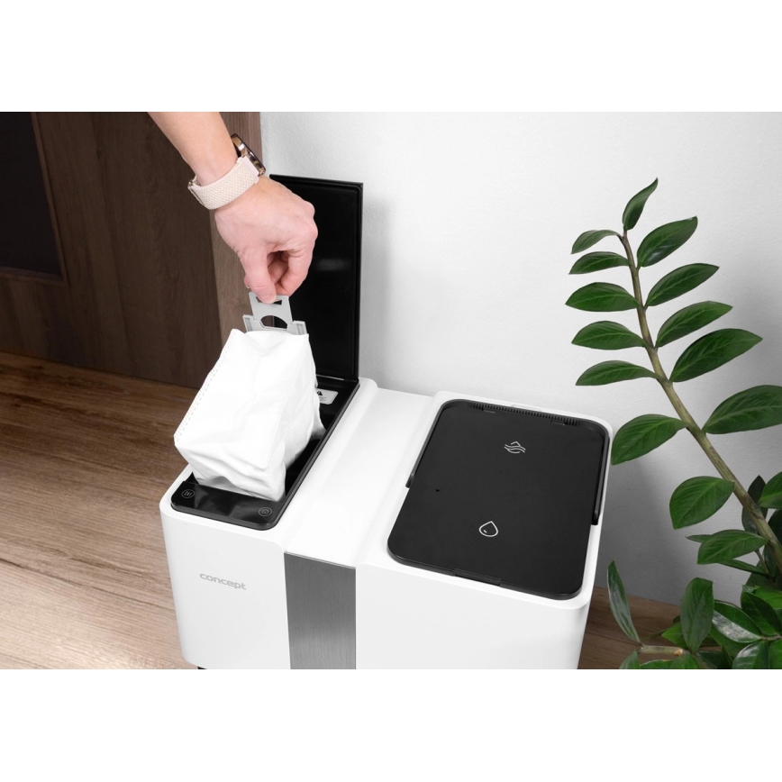 Concept VR4050 - viedais robotu putekļsūcējs ar mopu 2 vienā OPTIMUS AQUA PRO LASER 3D 600W/230V 5200 mAh Wi-Fi balts