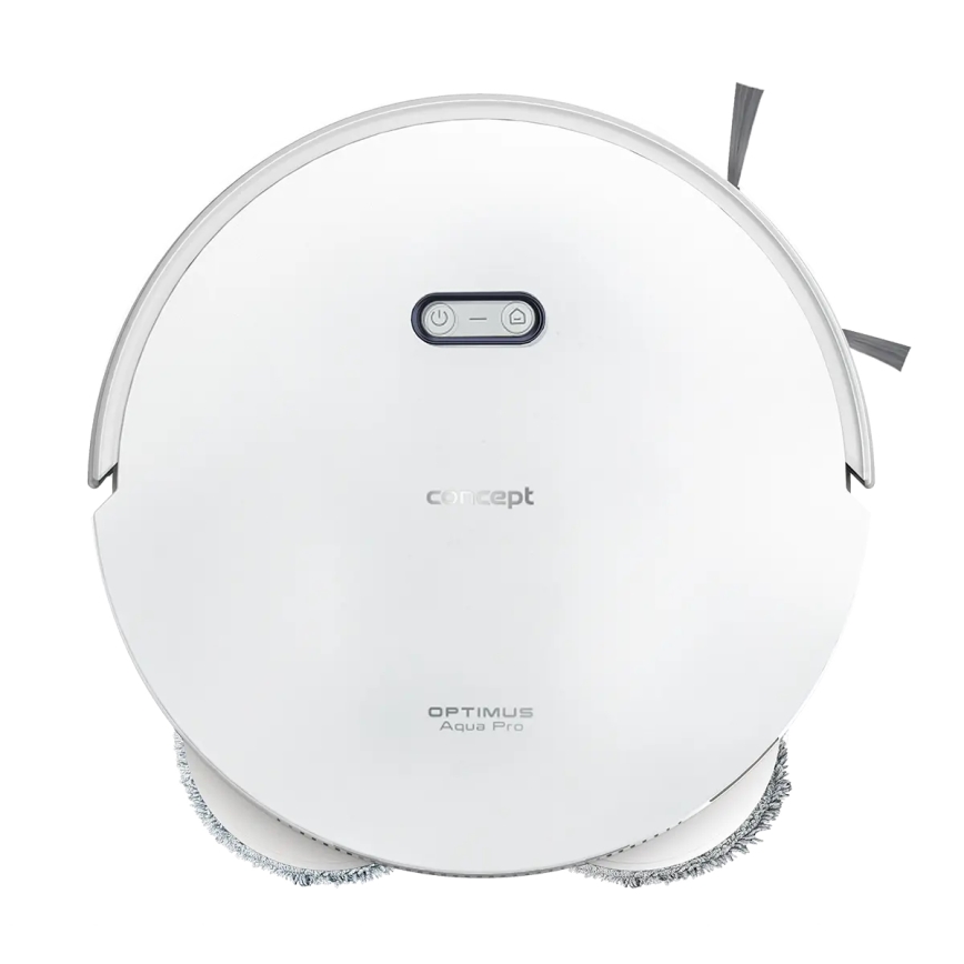 Concept VR4050 - viedais robotu putekļsūcējs ar mopu 2 vienā OPTIMUS AQUA PRO LASER 3D 600W/230V 5200 mAh Wi-Fi balts