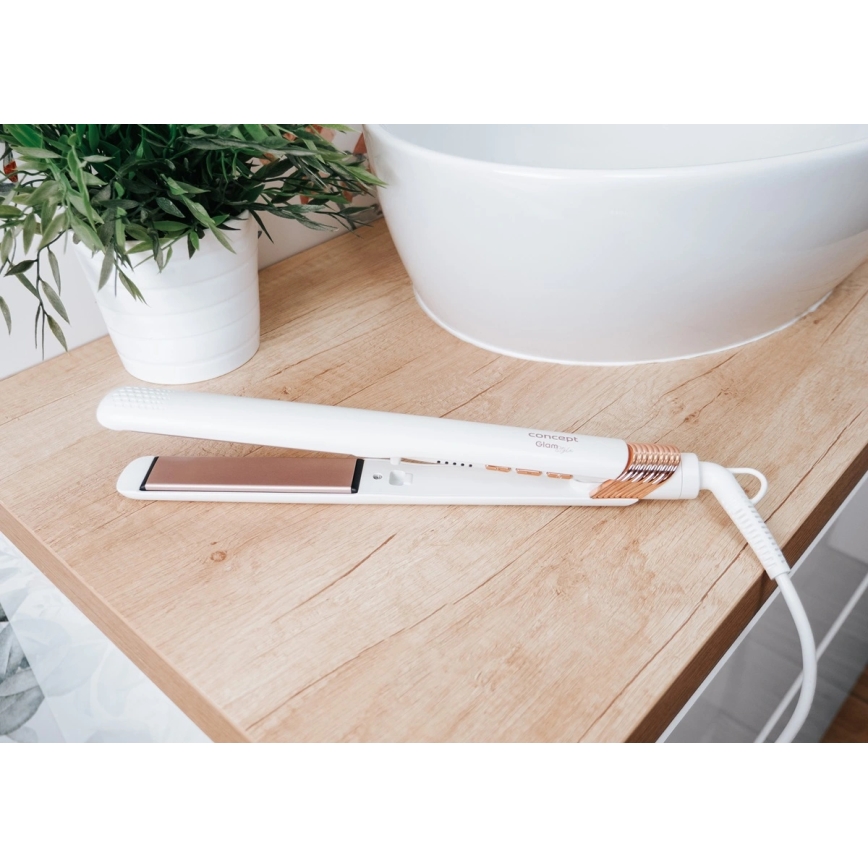 Concept VZ2110 - Matu taisnotājs GLAM STYLE 48W/230V balta/rožu zelta