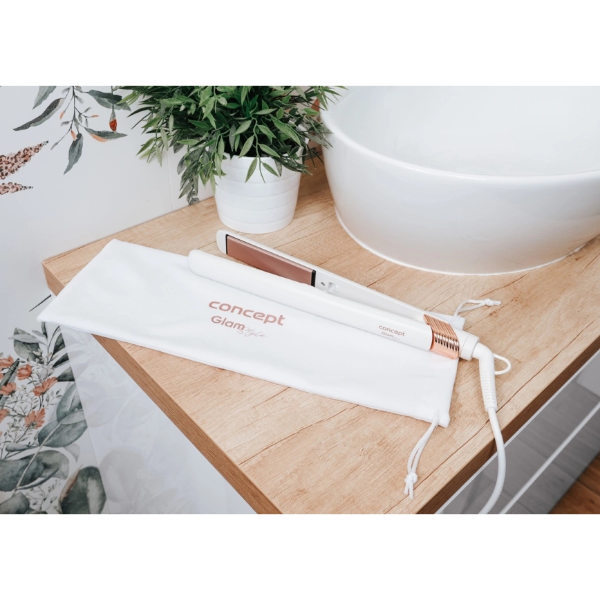 Concept VZ2110 - Matu taisnotājs GLAM STYLE 48W/230V balta/rožu zelta
