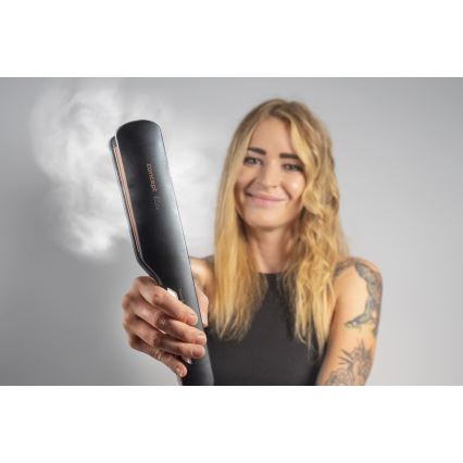 Concept VZ6010 - Tvaika matu taisnotājs ar LED displeju ELITE STEAM BOOST 54W/230V melna
