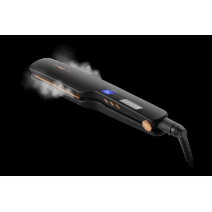 Concept VZ6010 - Tvaika matu taisnotājs ar LED displeju ELITE STEAM BOOST 54W/230V melna