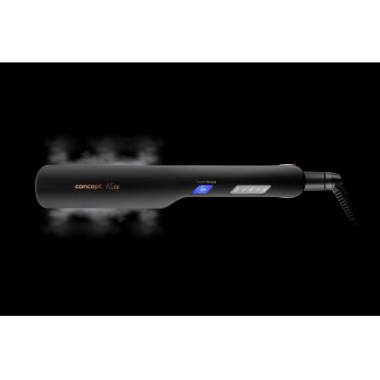 Concept VZ6010 - Tvaika matu taisnotājs ar LED displeju ELITE STEAM BOOST 54W/230V melna