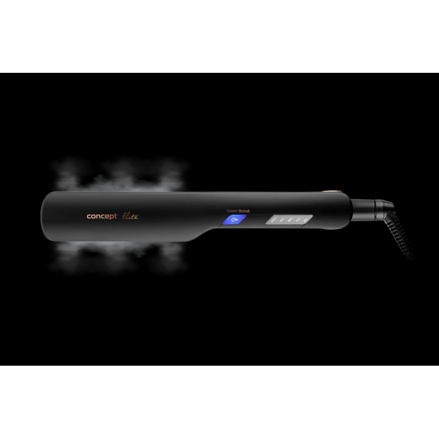 Concept VZ6010 - Tvaika matu taisnotājs ar LED displeju ELITE STEAM BOOST 54W/230V melna